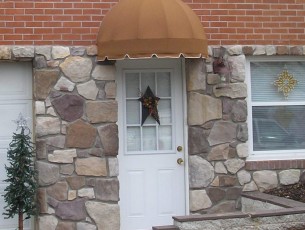 Arched entrance canvas awning