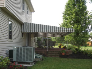 Stationary canvas Canopy over a patio