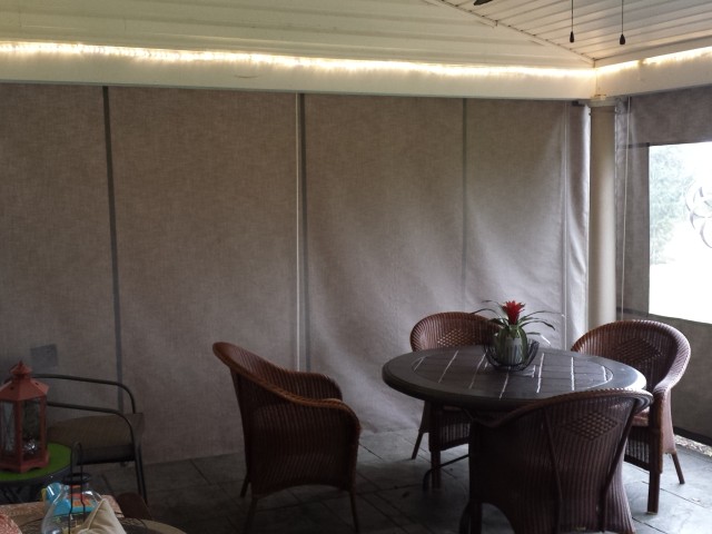 Porch Enclosure (inside) - clear vinyl drop curtains