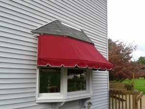 Traditional window awning with threaded galvanized frame