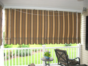 Striped pleated drop curtains