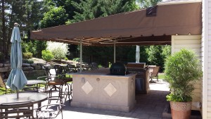 Fabric patio awning fixed canopy deck cover