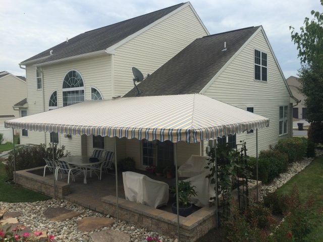 Extended canopy over a patio - Sunbrella fabric