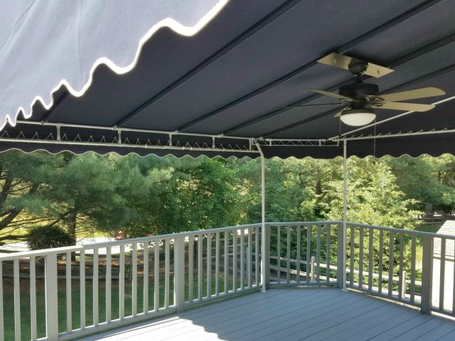 Navy Blue Sunbrella Patio canopy