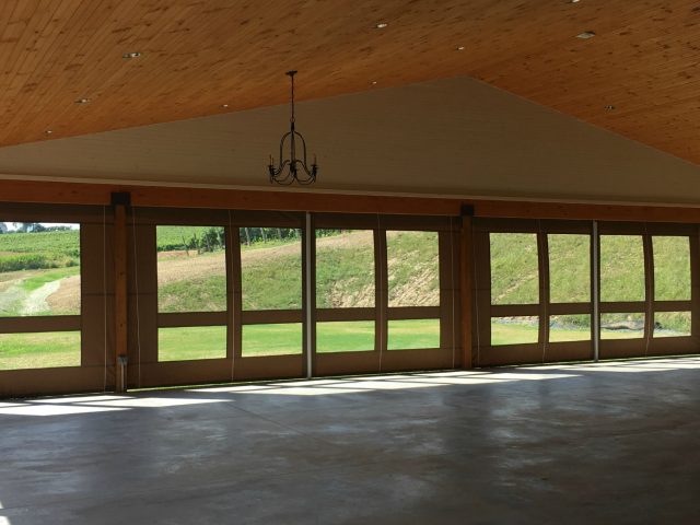 Fero vineyards clear vinyl drop curtain enclosure - pavillion-inside view