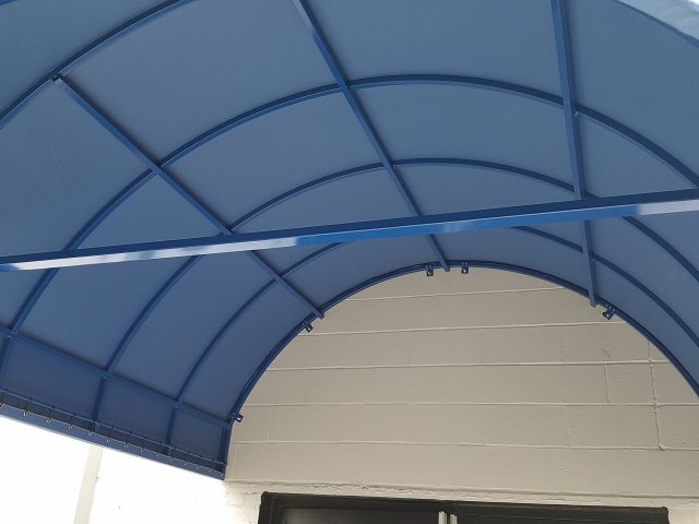 Bullnose rounded entrance canopy
