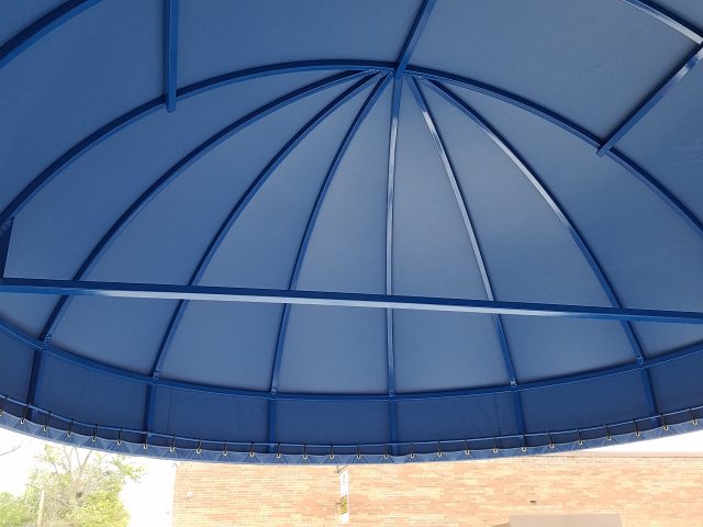 Bullnose rounded entrance canopy