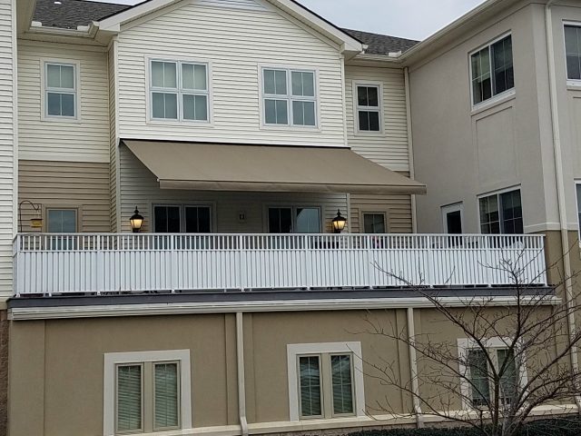 Retractable awning installed at a retirement community in Lancaster