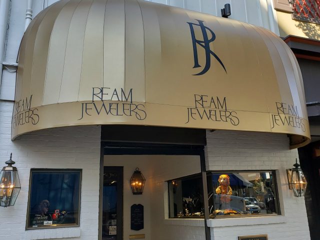 Ream Jewelers awning historic downtown facade canvas fabric lancaster pa canopy improvement recanvas--