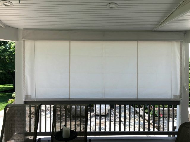 White Drop Curtain On A Porch Kreider S Canvas Service Inc