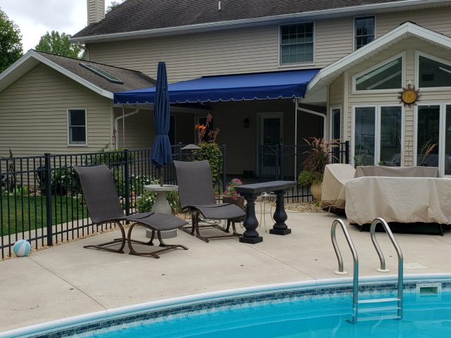 Stationary residential canopy sunbrella fabric canvas awning reading pa deck patio cover shade