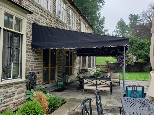 residential stationary canopy deck awning philadelphia pa sunbrella fabric cover outdoor living furniture cover black