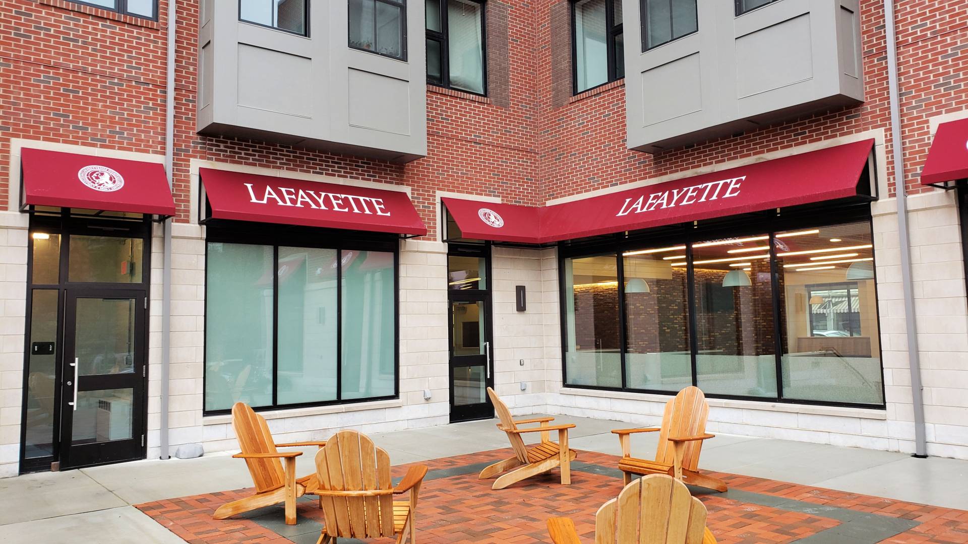Lafayette College commercial awnings open end design