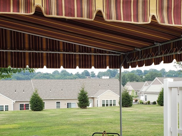 Luther Acres stationary fixed deck patio canopy awning sunbrella fabric canvas shade outdoor living lititz pa --