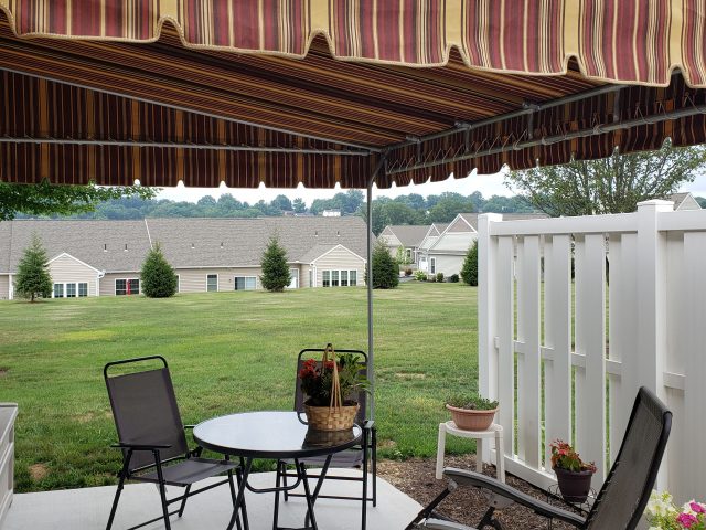 Luther Acres stationary fixed deck patio canopy awning sunbrella fabric canvas shade outdoor living lititz pa ---