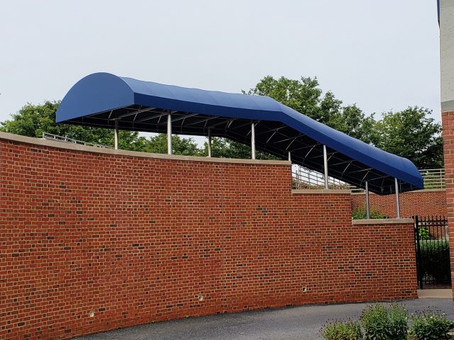 Penn Medicine Lancaster stairway walkway steps canopy awning cover entrance fabric protect commercial---