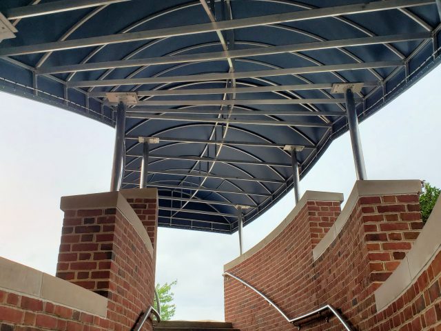 Penn Medicine Lancaster stairway walkway steps canopy awning cover entrance fabric protect commercial