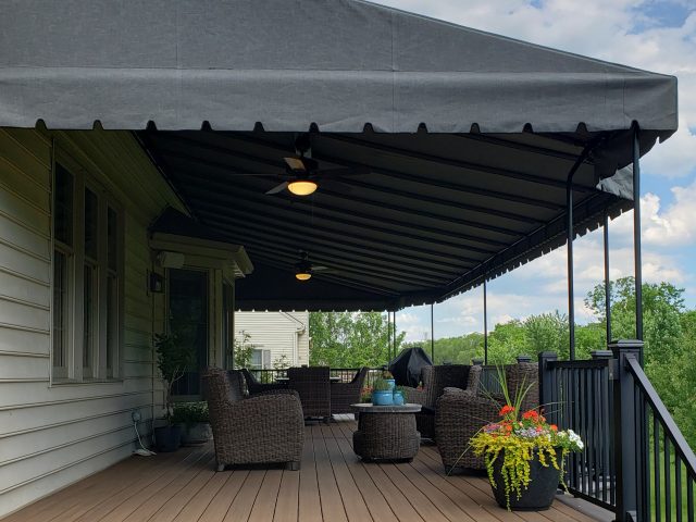 Stationary Sunbrella Fabric Deck Canopy Awning Lancaster PA