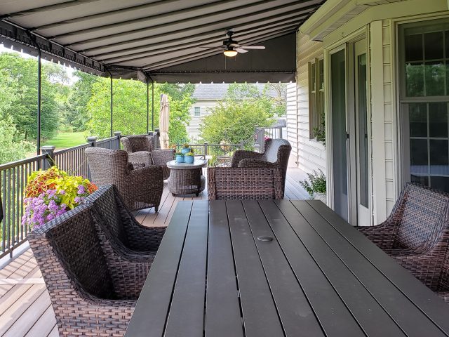 Stationary Sunbrella Fabric Deck Canopy Awning Lancaster PA Outdoor Living -