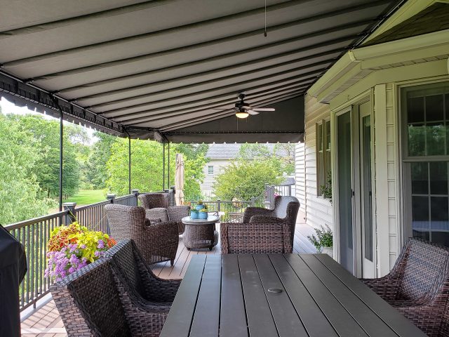 Stationary Sunbrella Fabric Deck Canopy Awning Lancaster PA Outdoor Living --