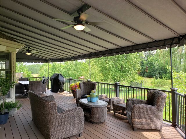 Stationary Sunbrella Fabric Deck Canopy Awning Lancaster PA Outdoor Living ---
