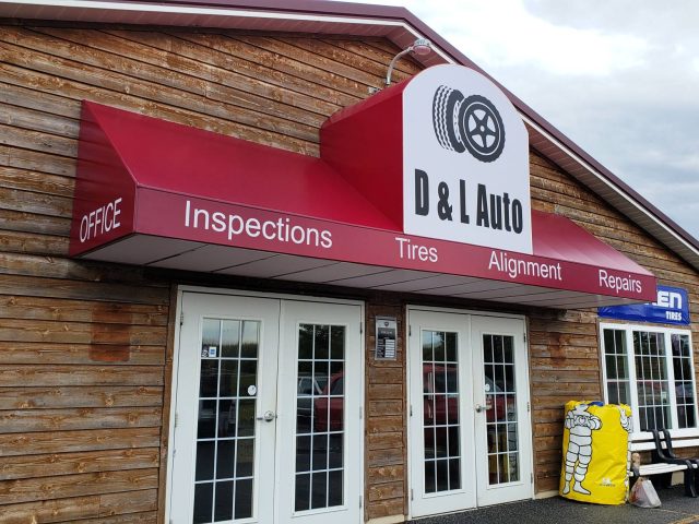 D&L Auto Morgantown PA Backlit awning canopy fabric commercial sign lettering graphics Lancaster
