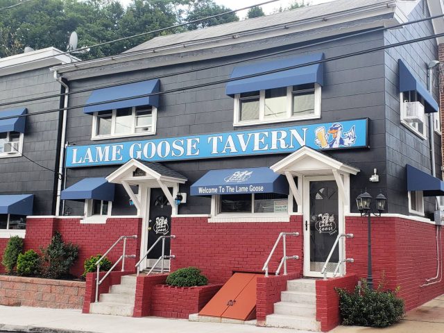 Lame Goose Tavern - welded frame commercial window awnings sunbrella fabric lancaster pa-