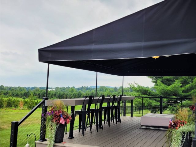 fixed frame stationary deck patio fabric canvas cover canopy canopies awning retractable pergola lancaster pa