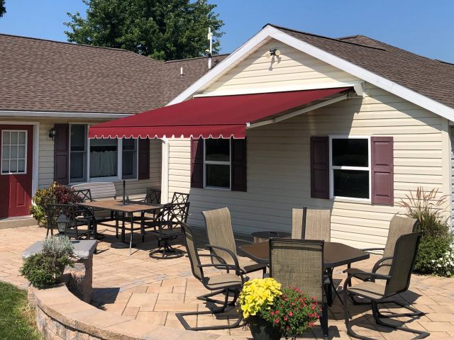 retractable awning sunbrella fabric patio deck lancaster pa cover shade roof mounted