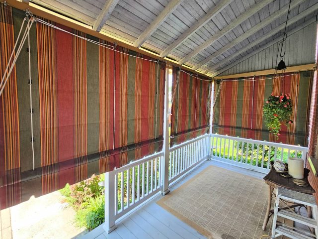 pleated drop curtain shade porch awning sunbrella downingtown lancaster pa
